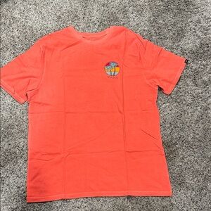 Vans Coral Orange Short Sleeve Tee with Palm Logo